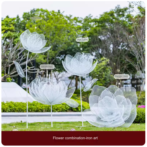 Outdoor Garden Landscape Iron Art Stainless Steel Butterfly, Dandelion, Plum Blossom, Deer, Rabbit Sculpture Animal Large Ornament.