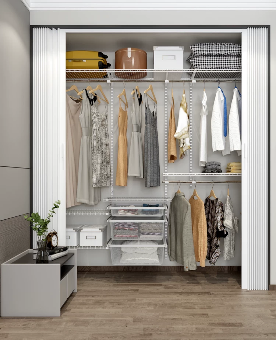 Smart Storage Solution: 2.1m Embedded Wardrobe for Bedroom & More