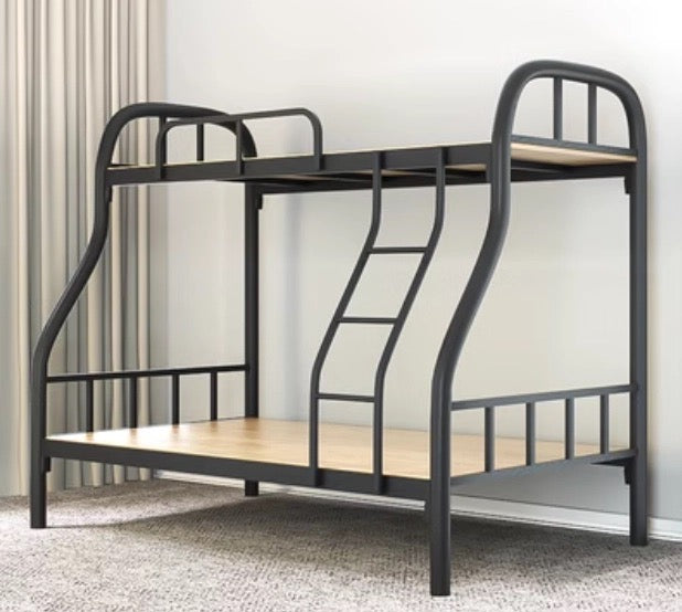 Maximize Space with our Iron Art High and Low Bed - A Mother Bed with Upper-Lower Bunks perfect for Families