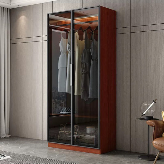 Sleek and Stylish Modern Simple Glass Door Wardrobe for Small Apartments