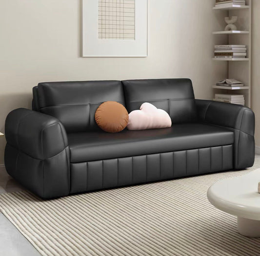 Multi-Functional Space Saving Black Sofa Bed for Compact Living Rooms