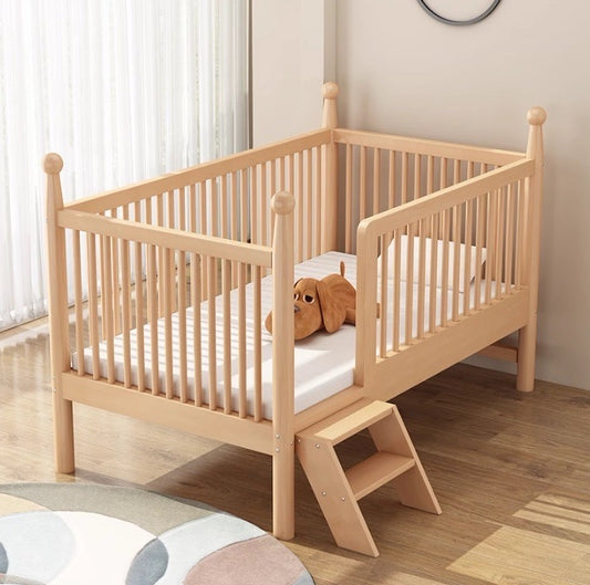 Safety First: Beech Children's Bed with Guardrail - Installation & Delivery Included