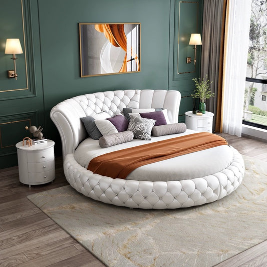 Sleep Like Royalty: Big Round Bed with a Touch of European Luxury. Free Delivery and Installation.