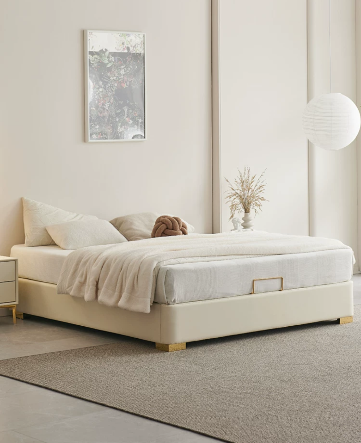 French Light Luxury Leather Bed: Elegance Meets Simplicity with High Box Storage