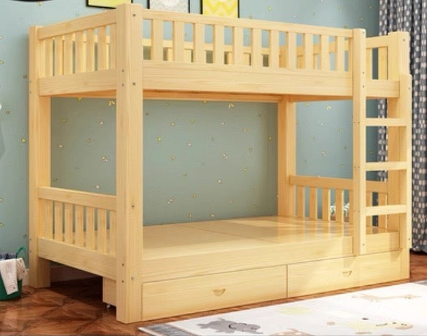 Transform Your Space with Small Size Upper and Lower Bunk Beds – The Ultimate Double Decker Solid Wood Bed for Both Adults and Kids