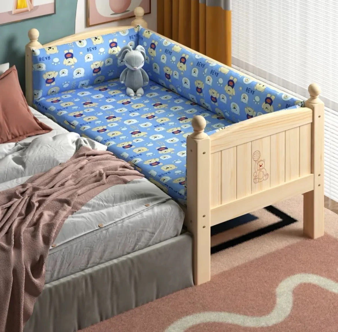 Safe and Stylish: Single Bed for Kids with Guardrail - Hassle-Free Installation and Delivery