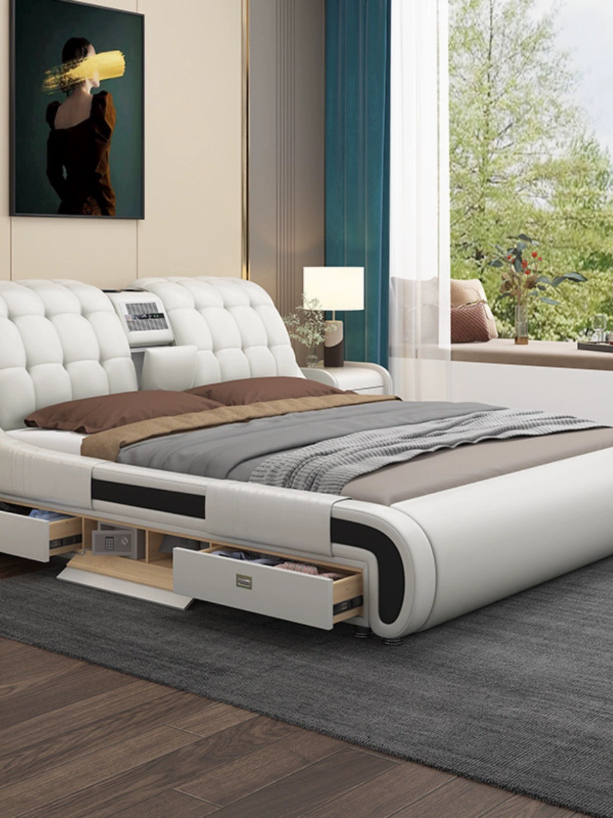 Upgrade Your Bedroom with Luxury: Twin Technology Fabric Bed - We Deliver, We Install