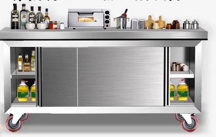 Upgrade Your Kitchen with our Mobile Sliding Door Stainless Steel Workbench