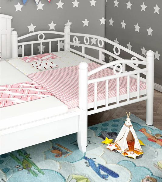 Safety, Style, and Sweet Dreams: Children's Iron Art Splicing Bed with Guardrail