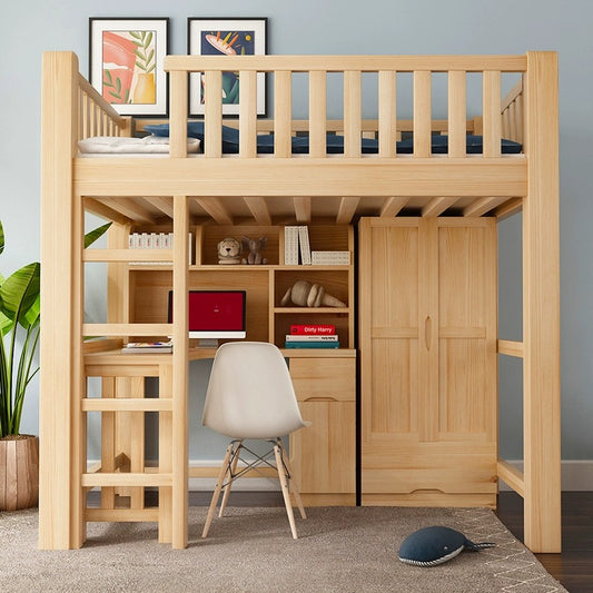 Maximize Your Dorm Room Imported Solid Wood Loft Bed with Desk - We Deliver, We Install