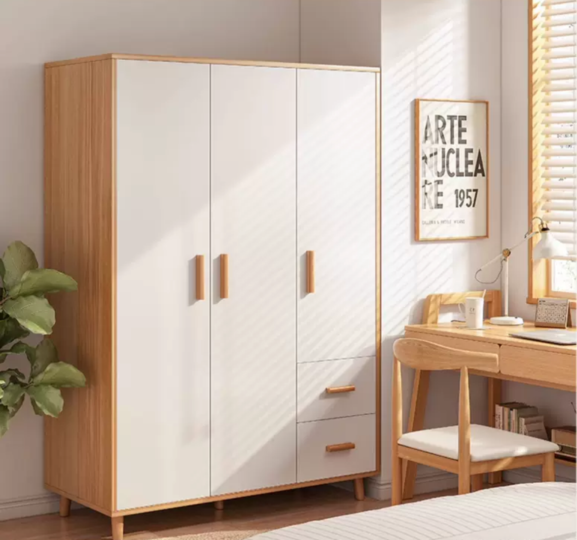 Space-Saving Elegance: Modern 2/6-Door Wardrobe for Stylish Small Apartments