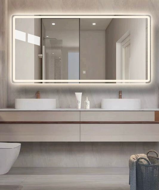 Upgrade Your Bathroom with Elegance and Technology: LED Smart Mirror - Anti-Fog & Touch Screen Convenience