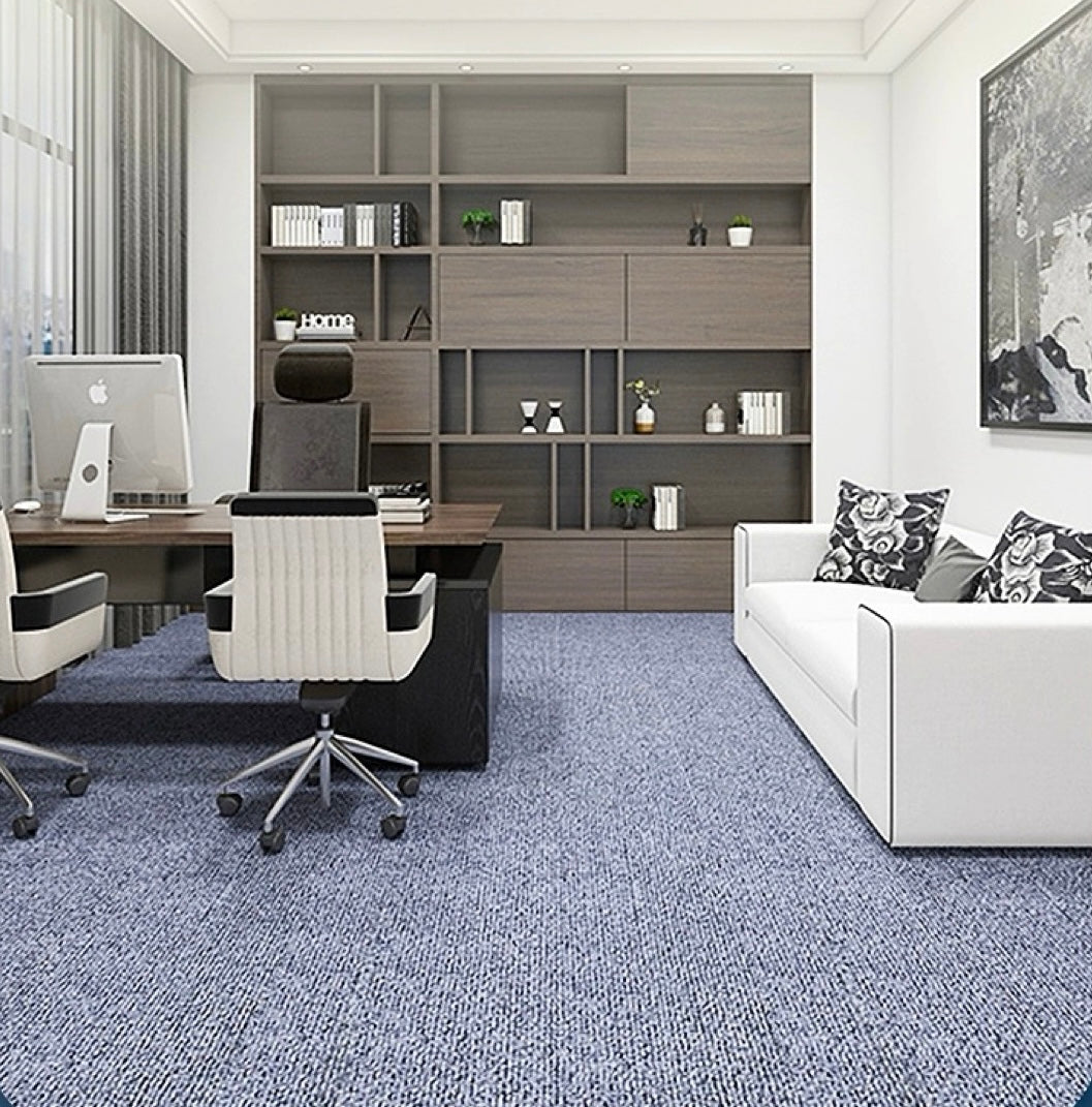 Premium Stain-Resistant Gray Carpet: Perfect for Living Rooms, Bedrooms, and Commercial Offices, Ideal for Large Areas, with Soundproofing Benefits