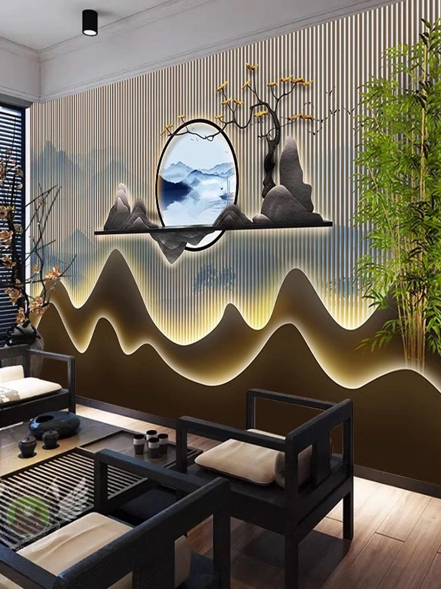 3D Custom Wall Stickers: Transform Your Space with Breathtaking Landscape Relief Murals – Ideal for TV Backgrounds, Live Broadcast Studios, Tea Rooms, and More