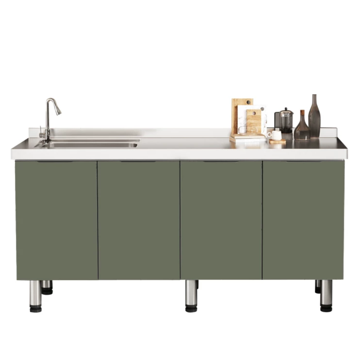 All-in-One Stainless Steel Kitchen Cabinet – Affordable, Stylish, and Customizable!"