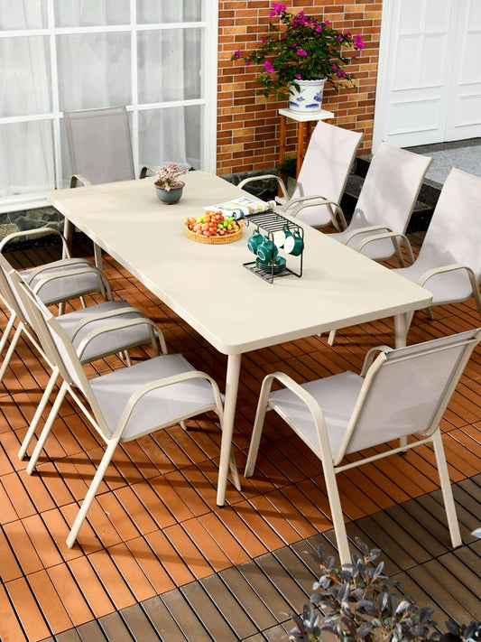 Outdoor Dining Set: Courtyard Comfort, Waterproof Sun Protection, and Simple Elegance for Your Garden, Terrace, or Balcony