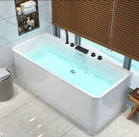 Transform Your Space with our Thermostatic Freestanding Acrylic Bathtub - Perfect for Small Apartments