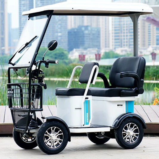 Versatile Electric Mobility Vehicle with Shed and a maximum power of 500w and 60v battery: Ideal for Small Elderly Scooter, Minibus, and Home Transportation for Children.