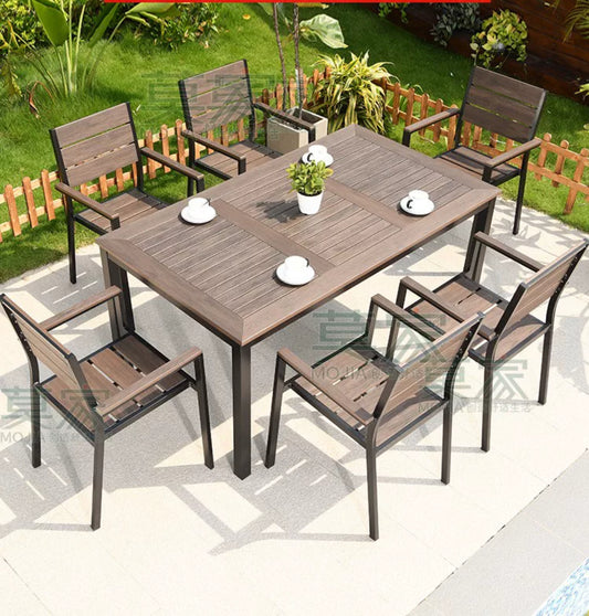 Embrace Outdoor Bliss with Our Retro Wooden Table and Chair Set - Perfect for Family Gatherings, Courtyard Escapes, and Garden Retreats