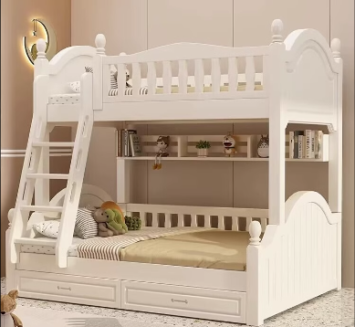 Maximize Your Space in Style: Cherry Wood Double Bunk Bed - Delivered and Installed for you