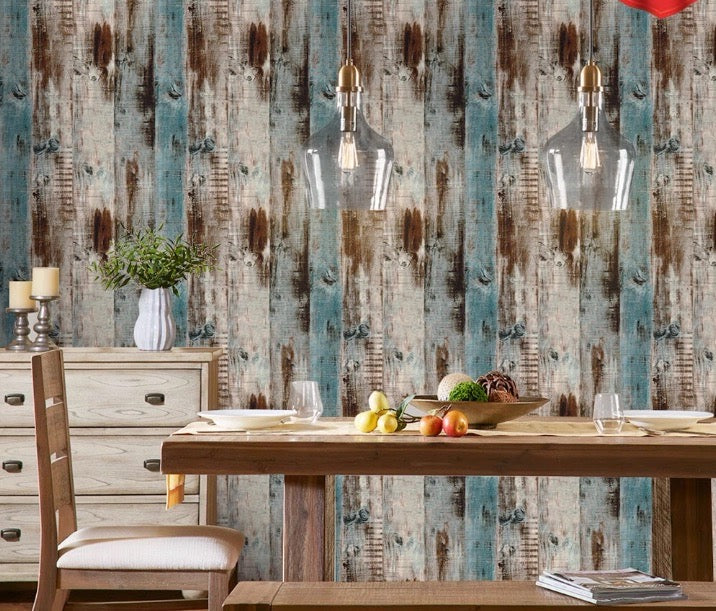 Vintage Industrial Elegance: Retro 3D Self-Adhesive Wood Grain Wallpaper