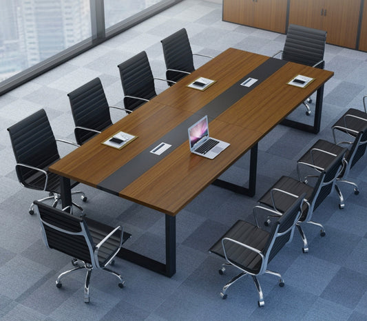 Executive Elegance: Modern Office Conference Table & 10 Chair Set