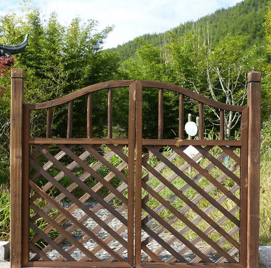 Elegant Outdoor Wooden Fence Door: Durable and Anti-Corrosion Garden Gate for Your Vegetable Garden and Yard