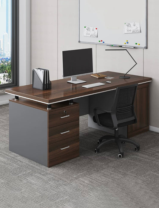 Efficiency and Elegance: Modern Office Desk & Chair Combination for Staff and Executives