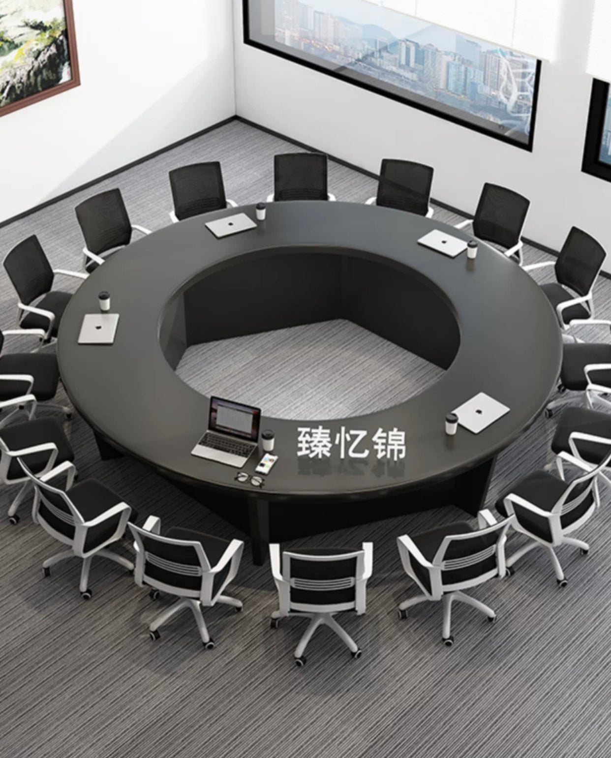 Round Conference Table: Tailored Elegance for Your Office Space