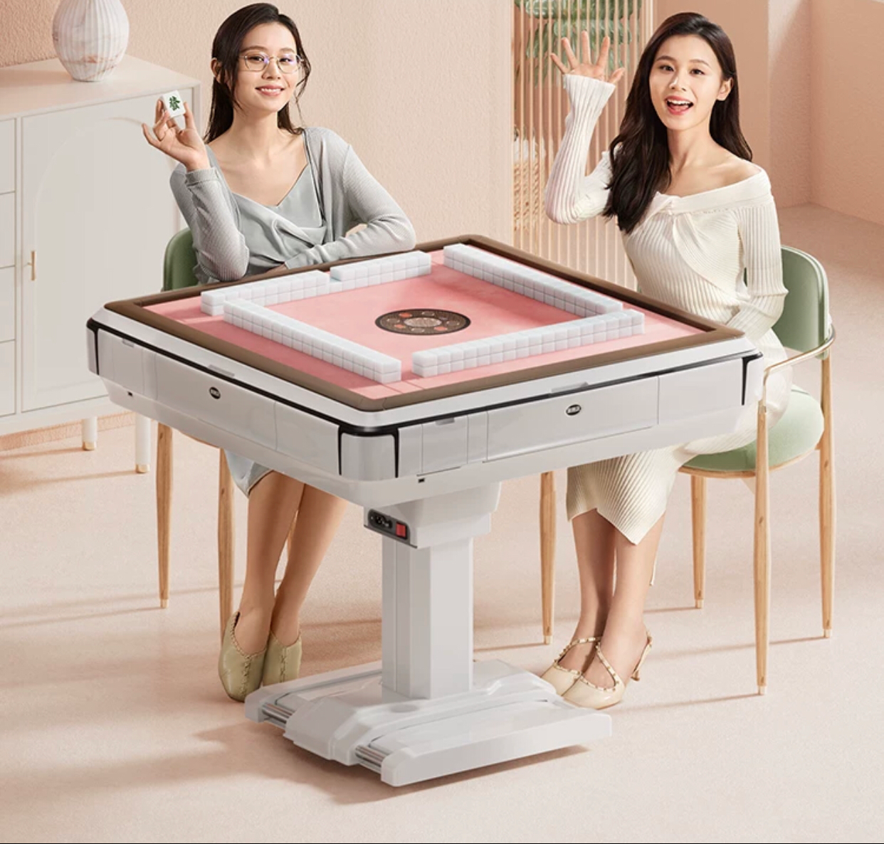 Unleash the Future of Mahjong: Electric Dual Drive Bass Mahjong Machine & Folding Dining Table - Elevate Your Entertainment in Style