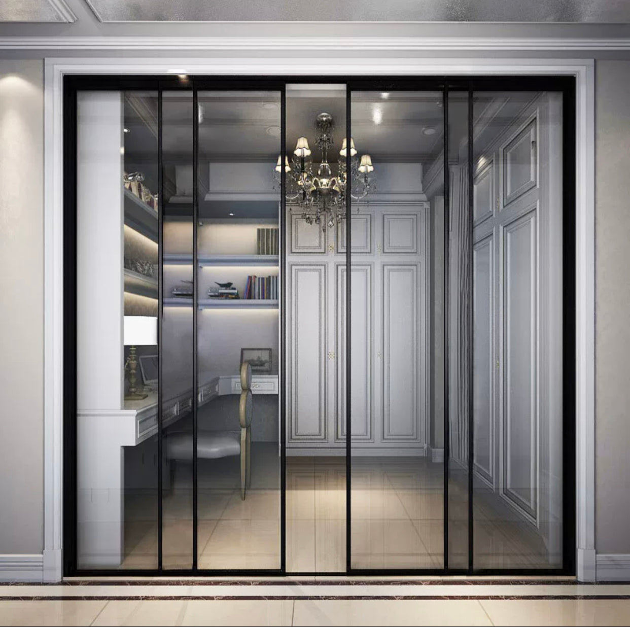 Customized Triple Linkage Narrow Sliding Door: Versatile Aluminum Alloy Solution with Glass for Stylish Living Spaces