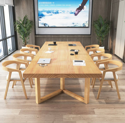 Nordic Elegance: Solid Wood Conference Table Ensemble for Modern Offices"180*80*77cm