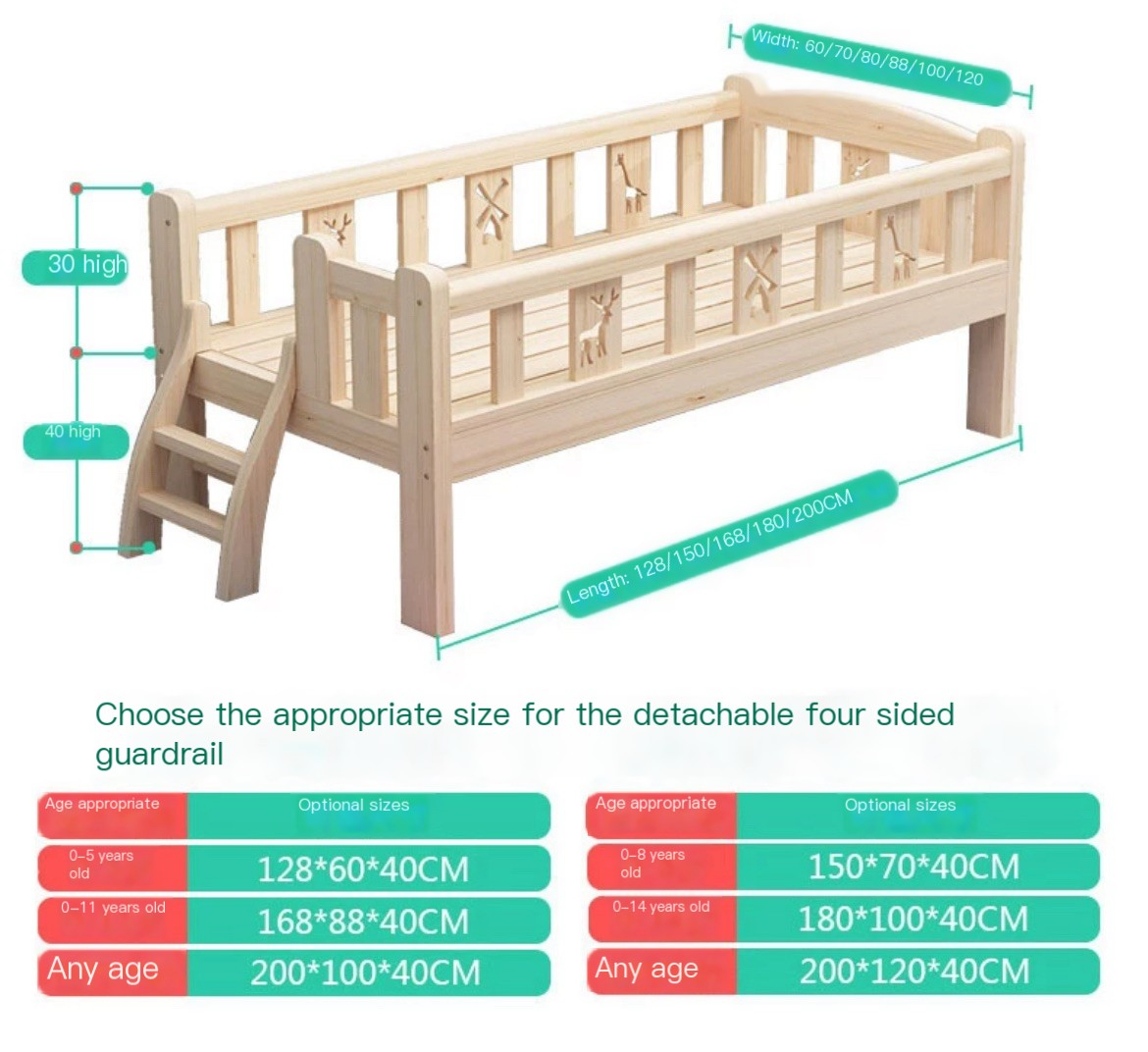 Safe and Stylish: Single Bed for Kids with Guardrail - Hassle-Free Installation and Delivery