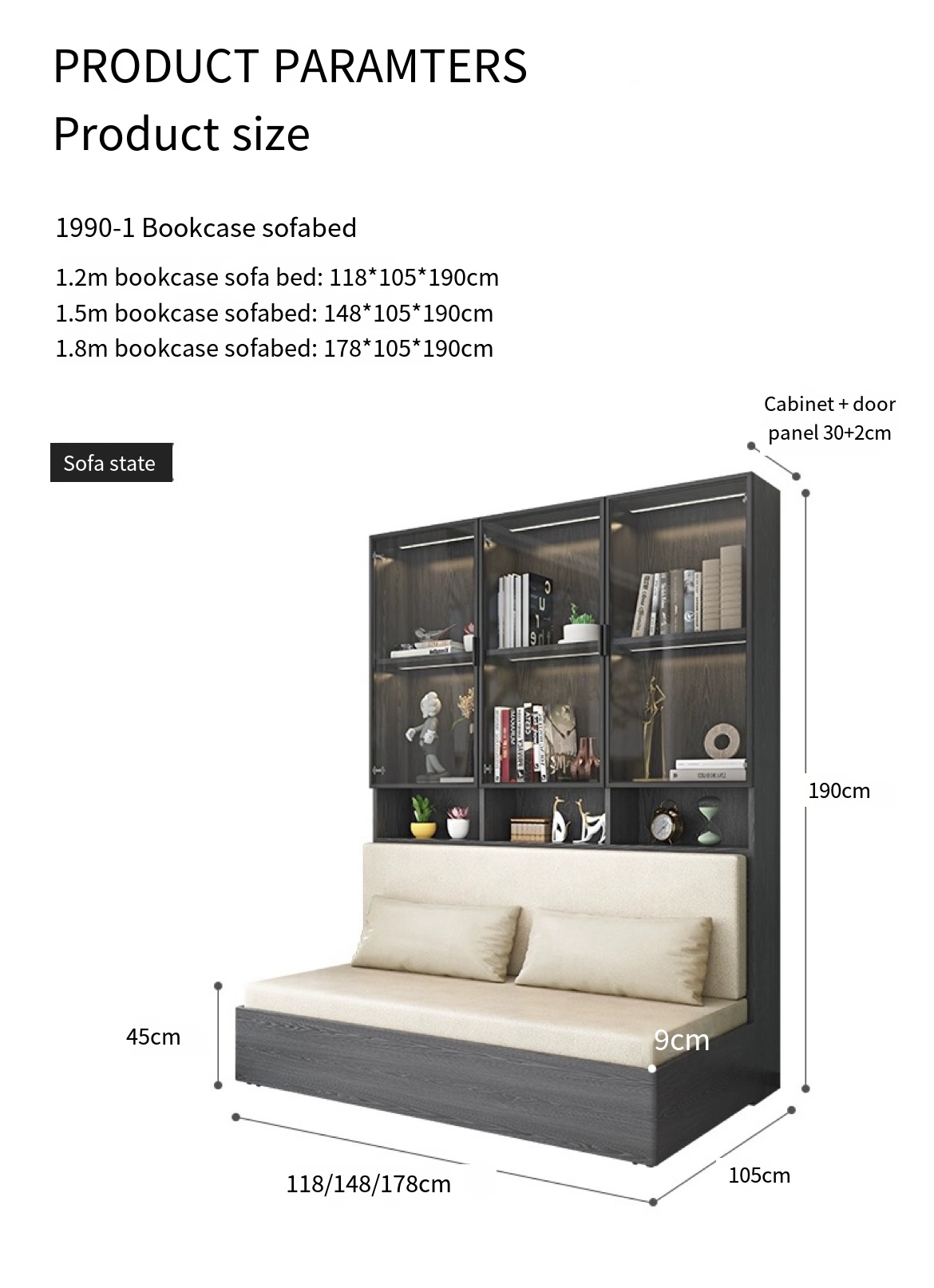 The Ultimate Space Saver: Folding Bed Cabinet with Bookshelf Combo - Your Smart Furniture Solution