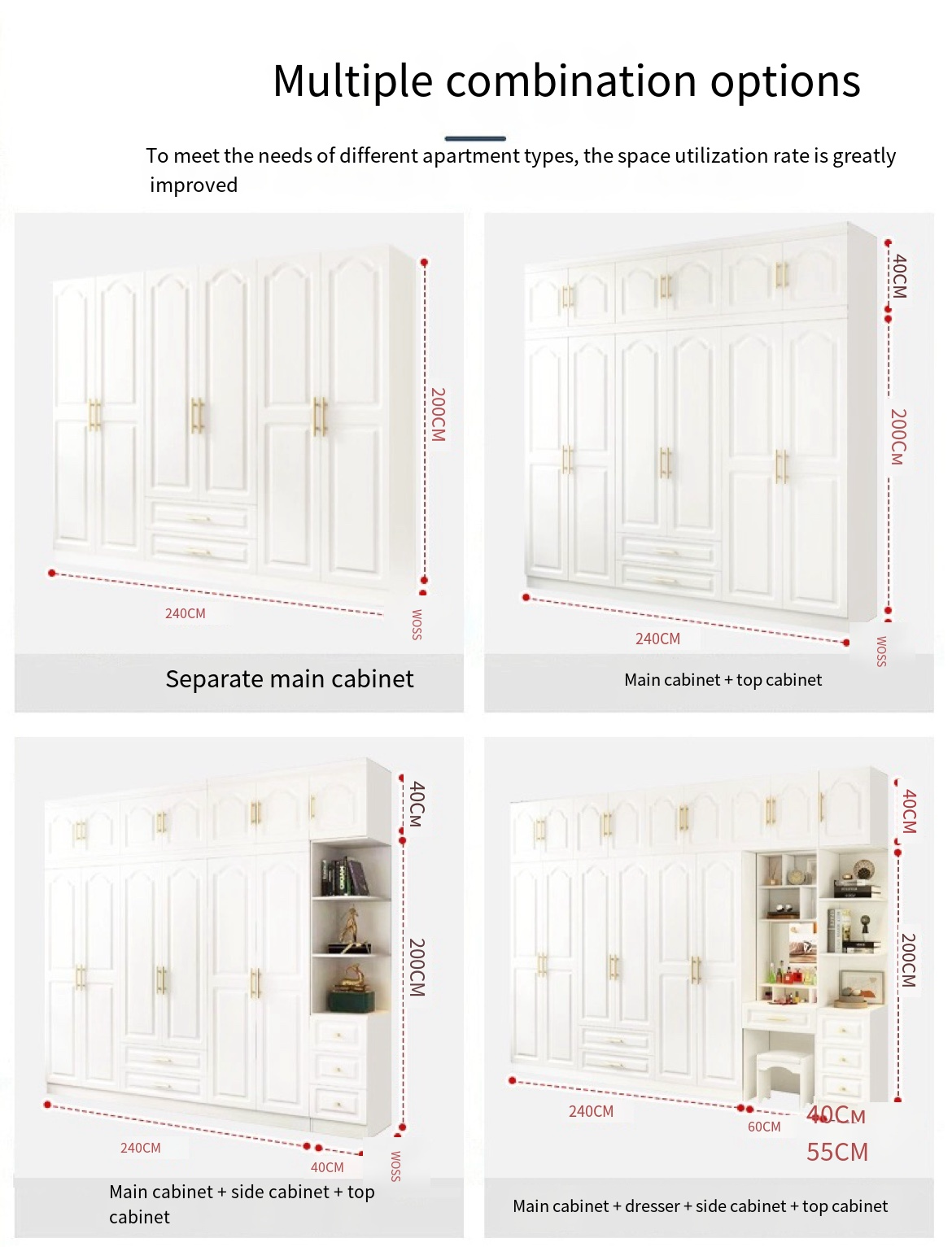 Effortless Sleek & Stylish: Multi-Grid Sliding Door Wardrobe for Your Bedroom