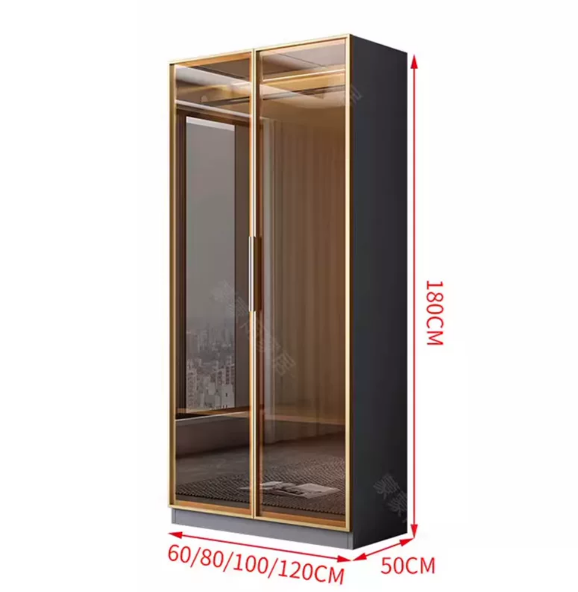 Sleek and Stylish Modern Simple Glass Door Wardrobe for Small Apartments