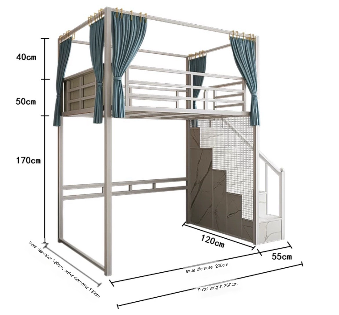 The Loft Life Made Easy: Iron High and Low Bed with Table, Delivered and Assembled