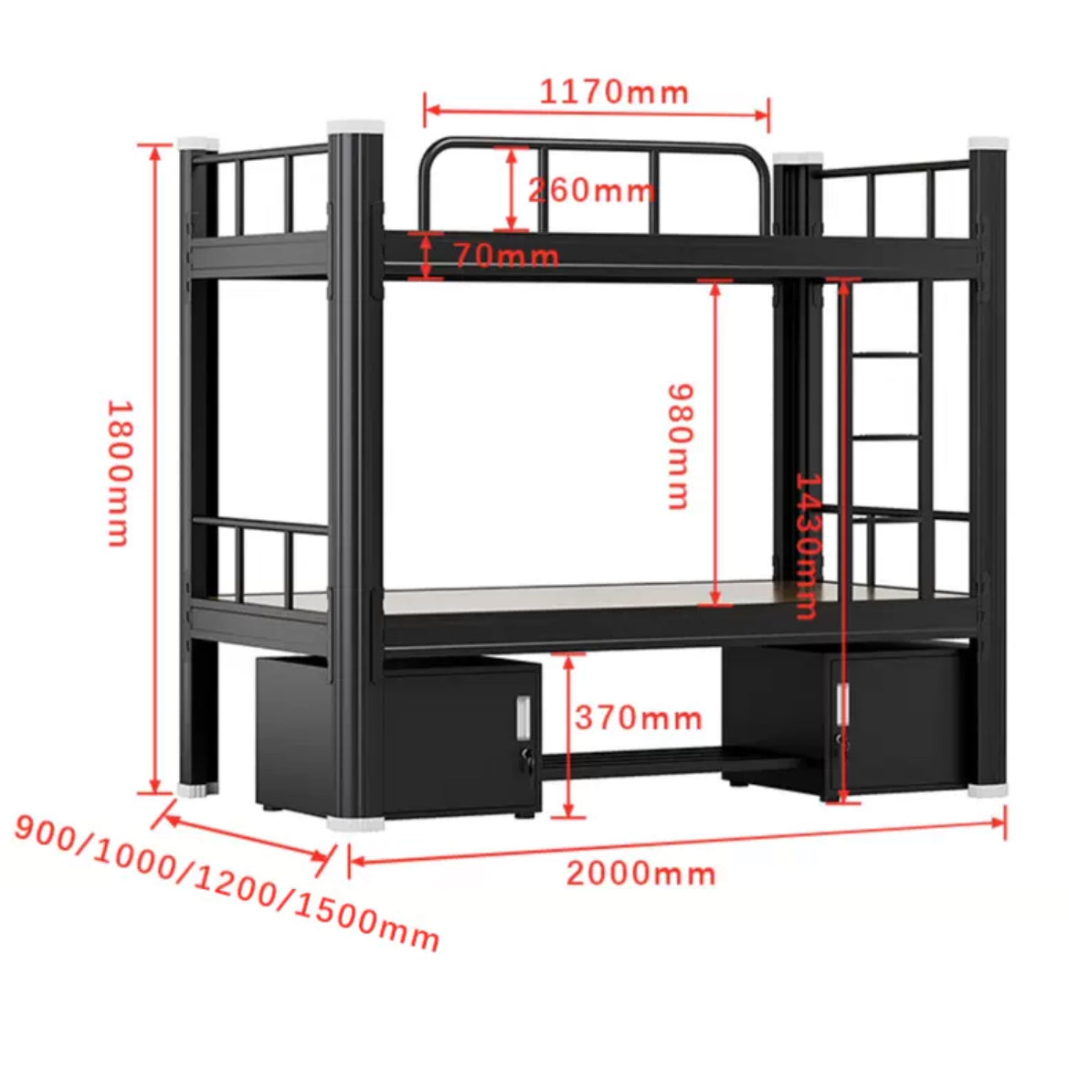 Smart Living, Smart Sleeping: Double Height Steel Frame Bed - Perfect for All