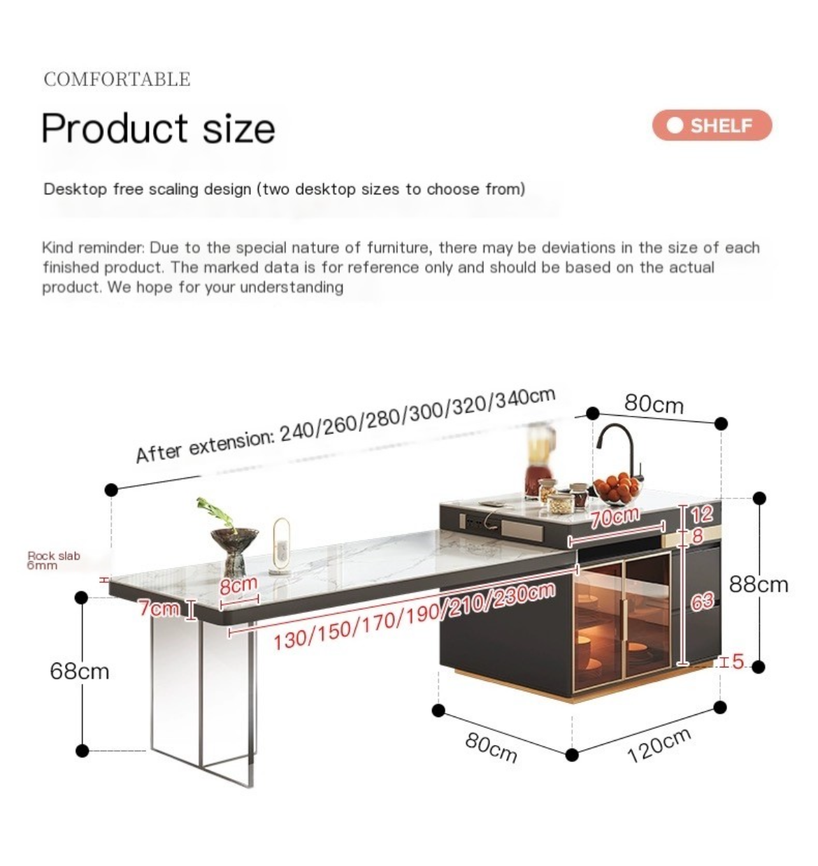 Transform Your Kitchen with our Multifunctional Slate Center Island and Dining Table