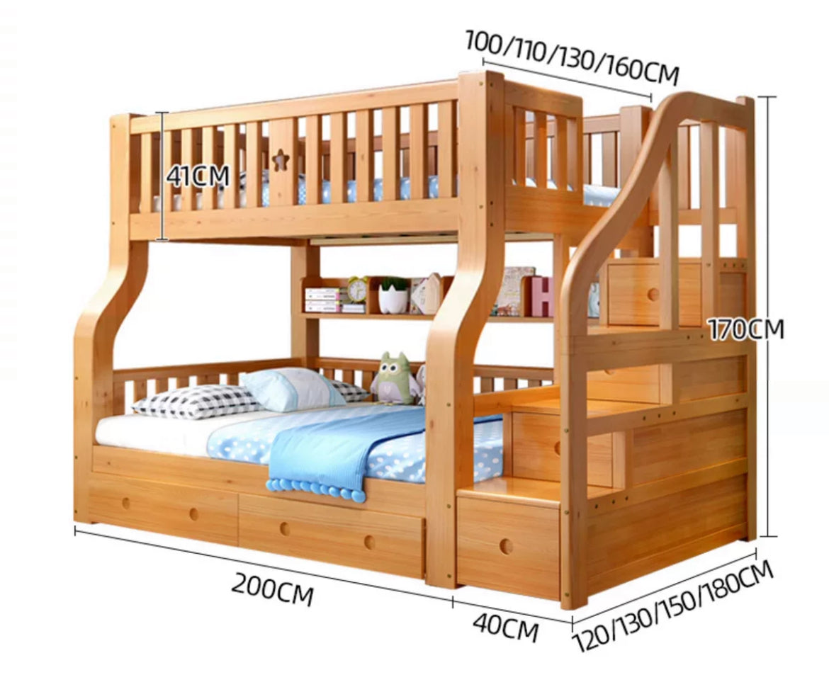 Solid Wood Bunk Beds: Elevate Your Space with Double Bed Versatility - we deliver and Install