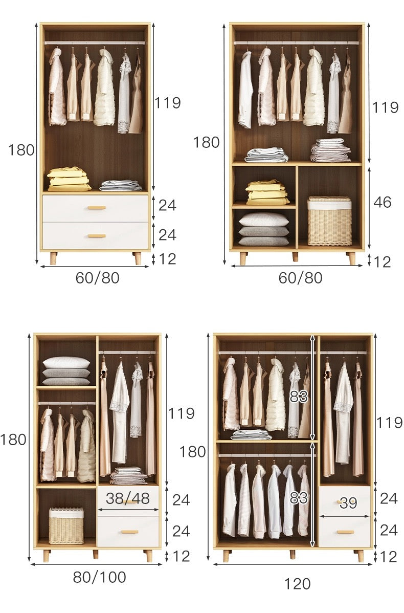 Space-Saving Elegance: Modern 2/6-Door Wardrobe for Stylish Small Apartments