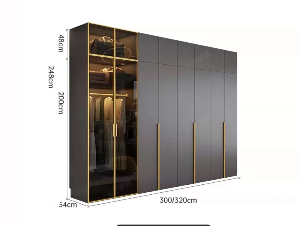 The Ultimate Bedroom Storage Solution: High-End Solid Wood Wardrobe with Glass Doors