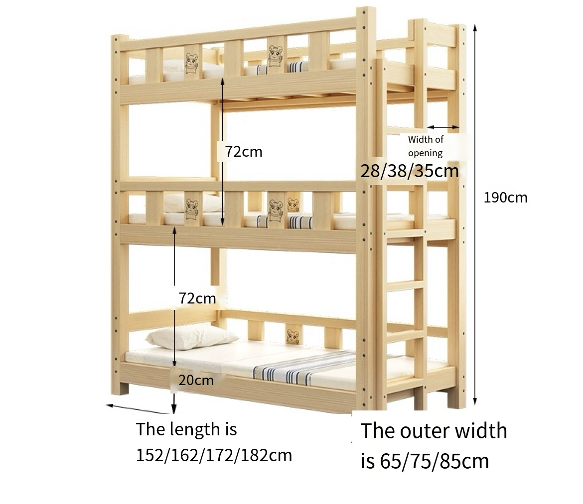 Triple the Comfor: Upper, Middle, and Lower Bunk Beds for All Ages