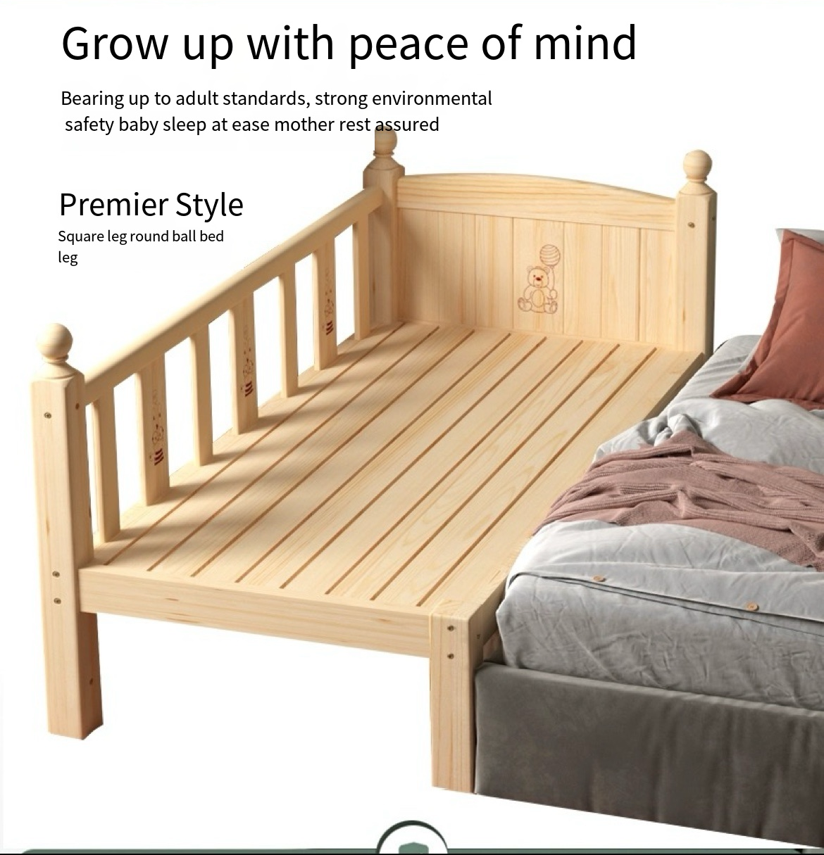 Safe and Stylish: Single Bed for Kids with Guardrail - Hassle-Free Installation and Delivery