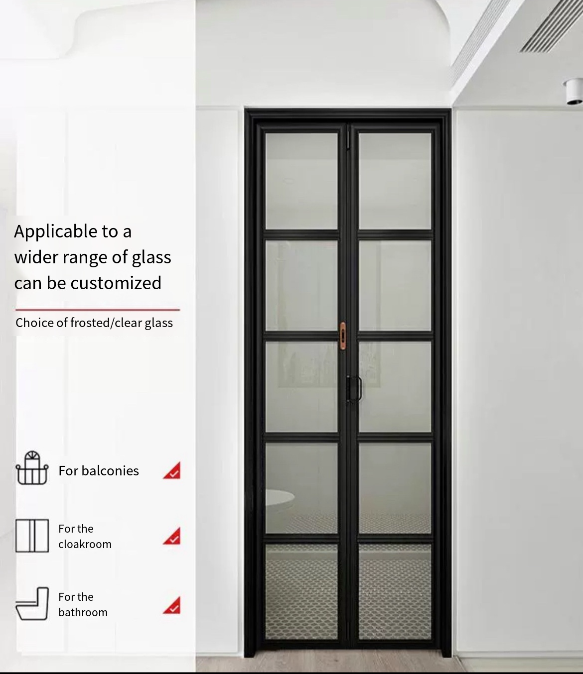 Transform Your Space with our Titanium Magnesium Aluminum Alloy Double Folding Door