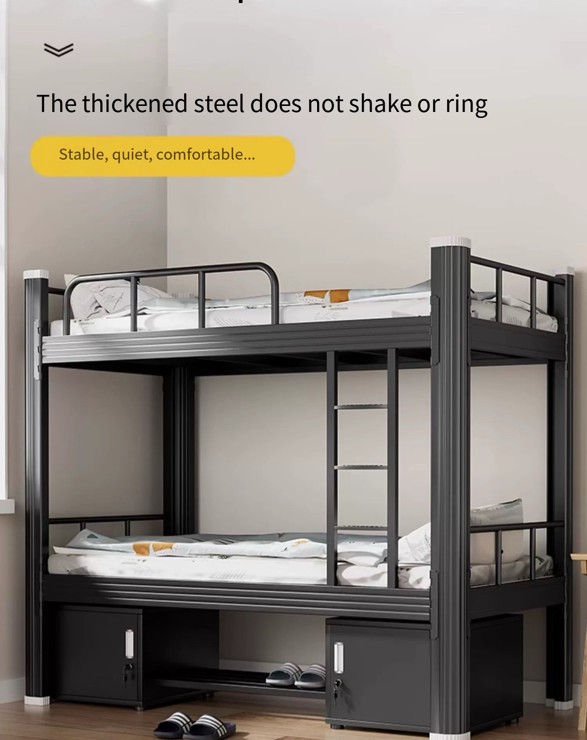 Smart Living, Smart Sleeping: Double Height Steel Frame Bed - Perfect for All