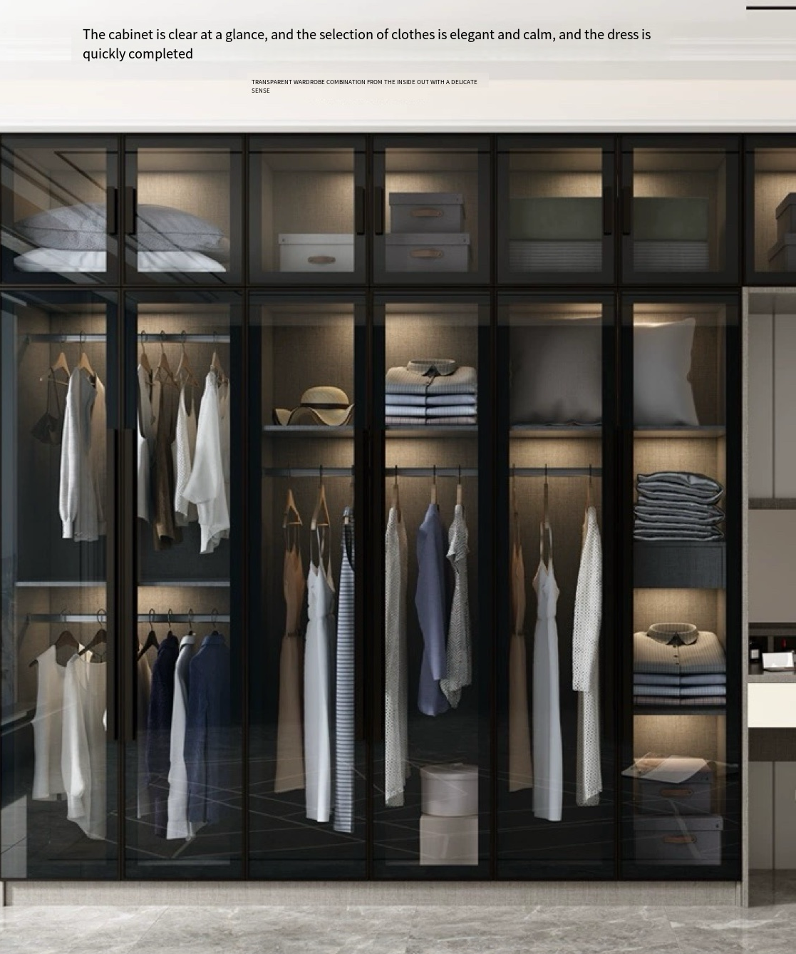 Modernize Your Bedroom with our Light Luxury Glass Wardrobe