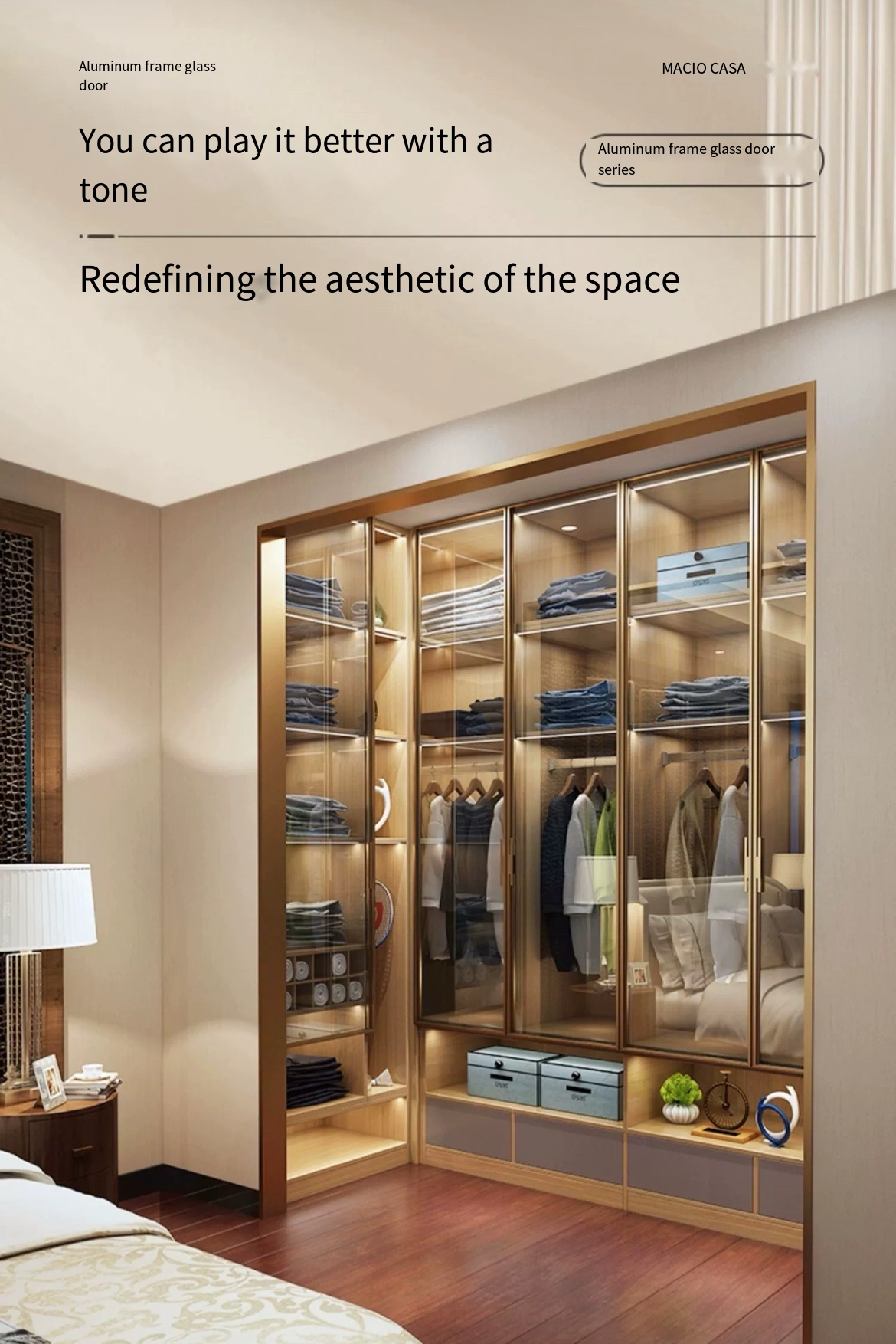 Step into Luxury Living with Our Mag Glass Door Wardrobe