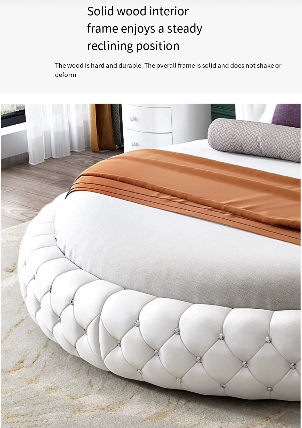 Sleep Like Royalty: Big Round Bed with a Touch of European Luxury. Free Delivery and Installation.