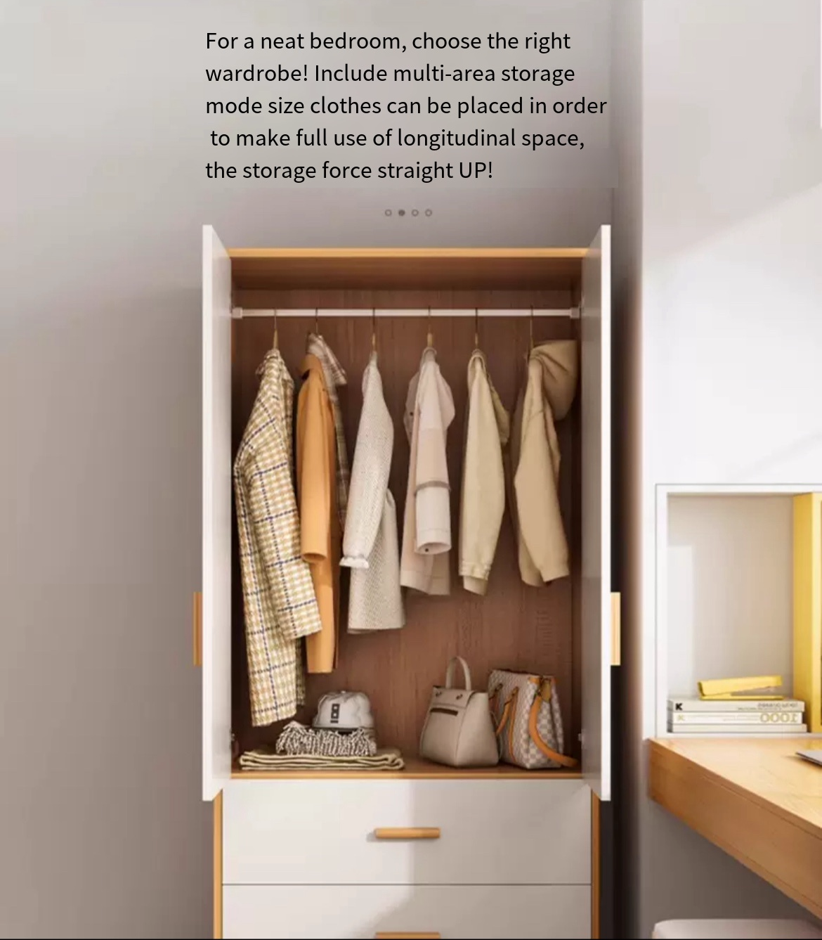 Space-Saving Elegance: Modern 2/6-Door Wardrobe for Stylish Small Apartments